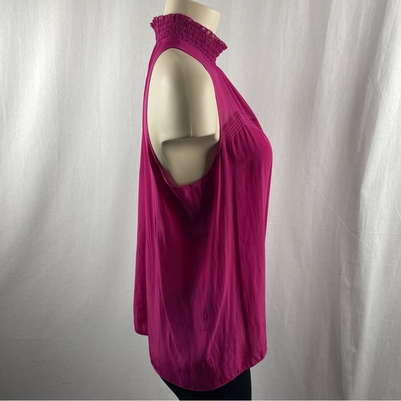 Ramy Brook Women's Pink Sleeveless Mock-Neck Keyhole Blouse Top Size Small - Picture 6 of 10